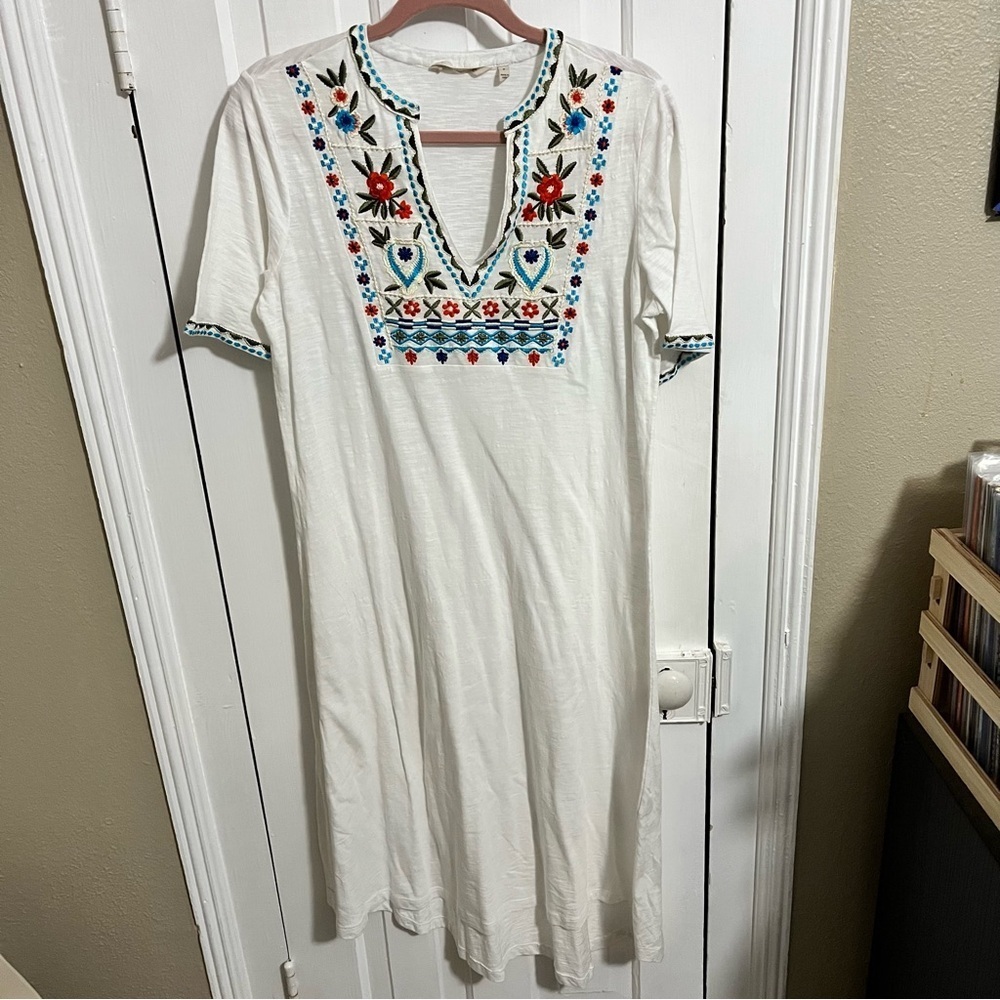 Soft Surroundings White Embroidered Nightgown Dress Small C